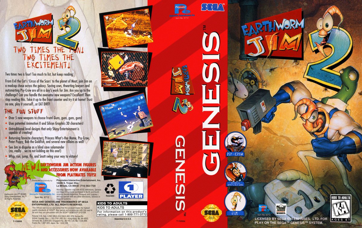 matthewhenzel's tweet photo. Here's the final 600dpi EWJ 2 Genesis box scan. I thought I had posted it already, but I lost track of things.
Direct link https://t.co/2Psami6JUG
Cover only https://t.co/fKlE7izygy
Raw scan (before cleanup) https://t.co/EpxCRO9N9M
#EarthwormJim2
#VideoGameObsessionCom https://t.co/UR6Ts8Jkz2