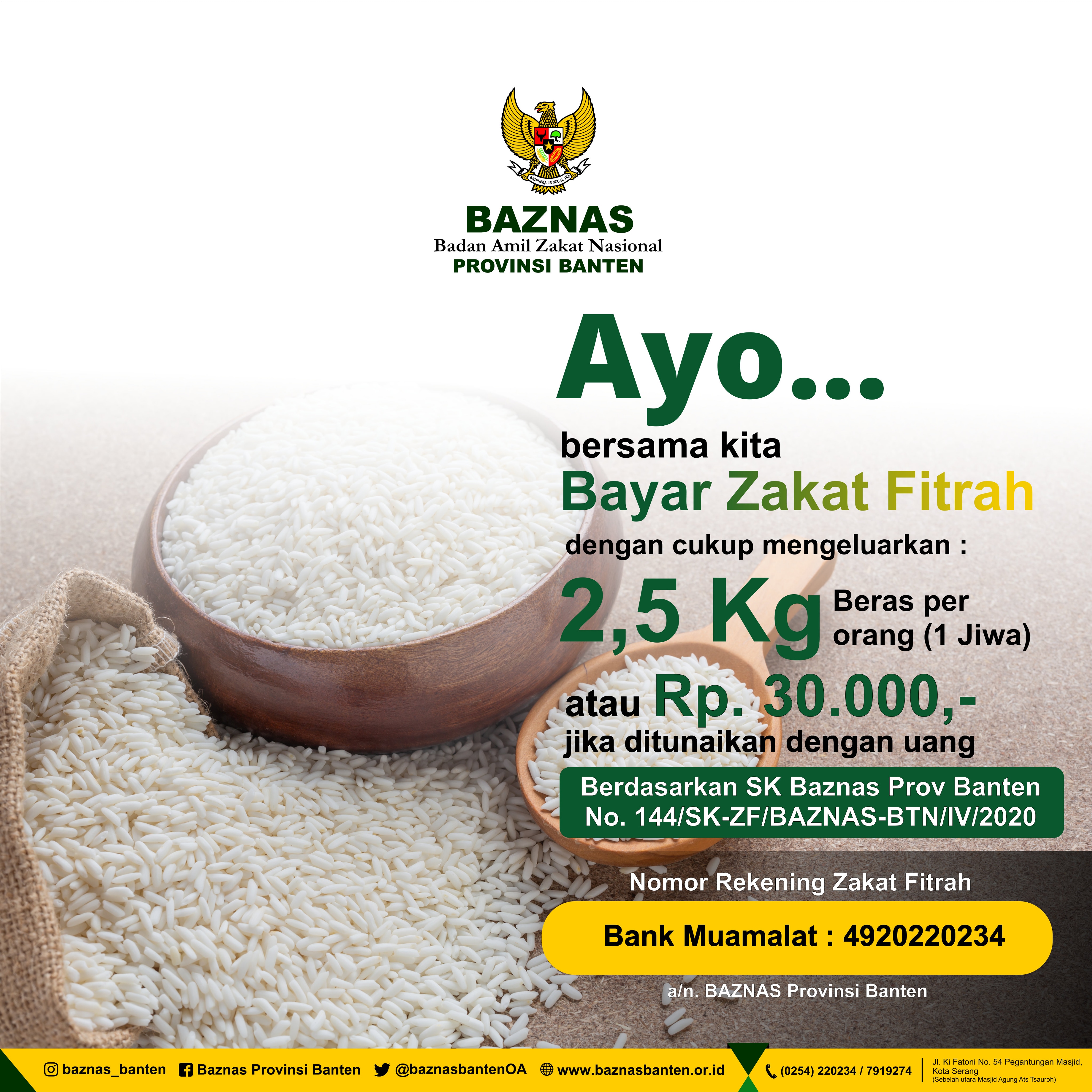 Bayar zakat fitrah berapa kg