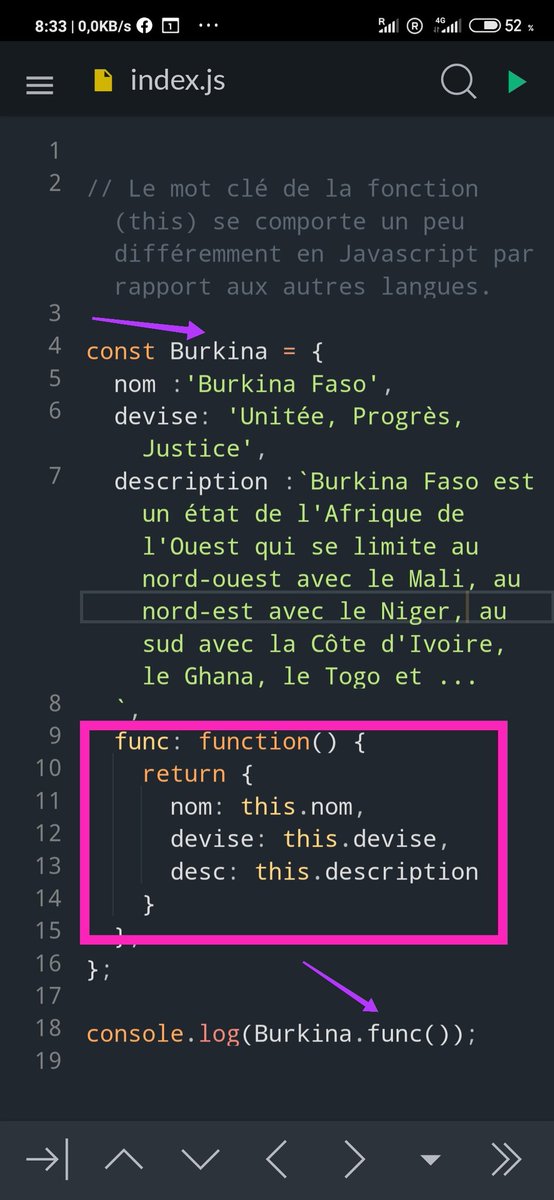 code_au's tweet image. En général, la valeur de ( this ) est déterminée par la façon dont la fonction est invoquée en #javascript