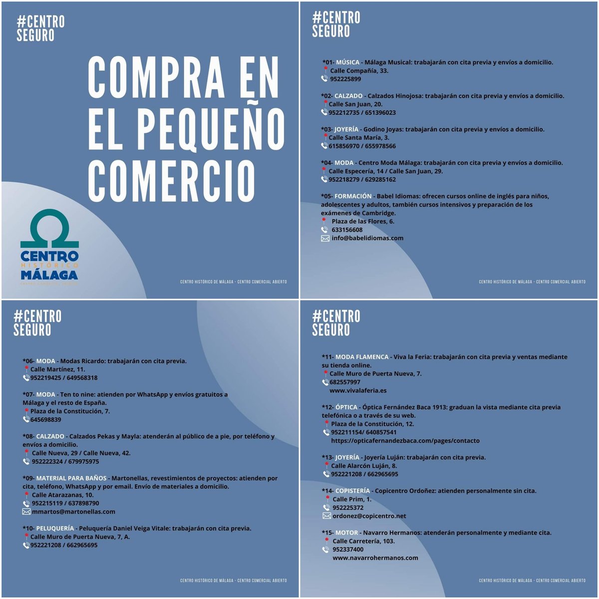 centrohismalaga's tweet photo. Ayúdanos a dinamizar la economía local. Compra en el pequeño comercio de nuestro #CENTROSEGURO.

🎁 Puedes consultar los comercios del centro donde hacer tus compras en el siguiente enlace:
https://t.co/qfxOqnkjWB https://t.co/WcoriHHhUk