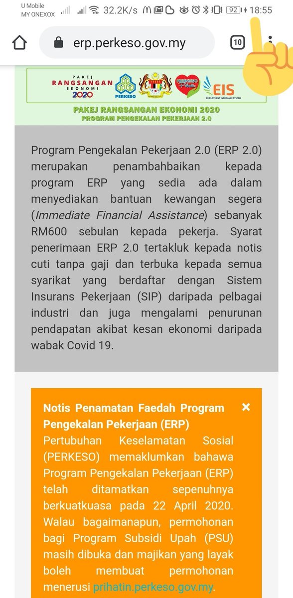 Juga akaun Bukan Tokey Sarkis  @farhanzahari sempat tangkap layar kenyataan di laman web PERKESO sebelum di padam.Sejak kecoh tweet tersebut pada 30 April ia telah dipadam dari website.Kah!!