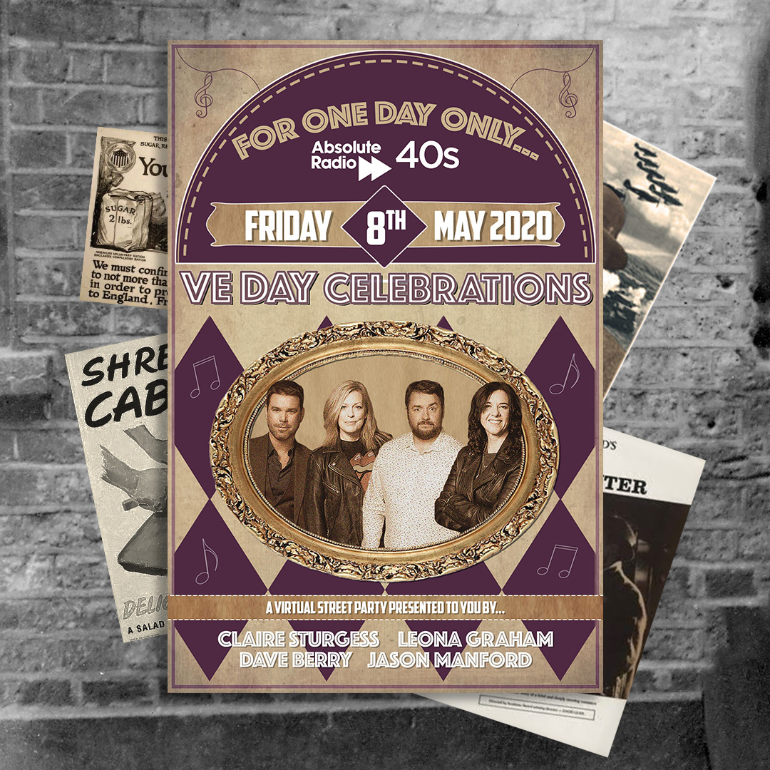 absoluteradio's tweet photo. You'd love to celebrate #VEDay with a 40s pop up station you say? We've got just the ticket! We're playing out 40s music, exclusive interviews &amp; special performances for 24 hours. Join us TODAY for the biggest virtual street party celebration! 🎉
🔊https://t.co/SUfb50w0cO https://t.co/cB2z1XoD71
