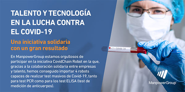 ManpowerGroupES's tweet photo. ManpowerGroup junto a otras empresas han unido el #Talento y la #Tecnología para luchar contra el #COVID-19. Sin duda una iniciativa solidaria con un gran resultado.  https://t.co/88tEXqCrJL https://t.co/QBxUNJ3SdO