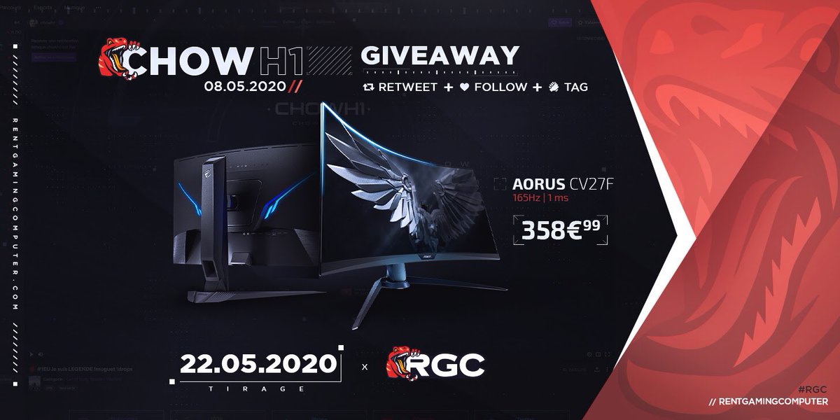 CHOWH1_'s tweet image. #GIVEAWAY #CONCOURS

Mon partenaire 
@RentGaming 
 à décidé de te mettre bien 🤑
A gagner : un Aorus CV27F 165hz 

✅ RT + LIKE ce tweet
✅ Tag 1 pote
✅ FOLLOW 
@CHOWh1z1 
 &amp;amp; 
@RentGaming 

TAS : 22/05 ! GL ❤️