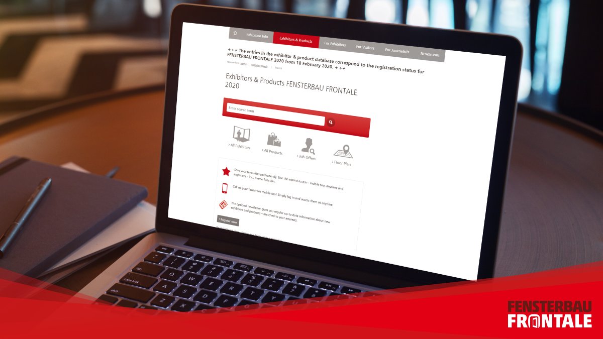 fensterbau's tweet photo. #FFdigital - Since we can't meet in person here in Nuremberg this year, take advantage of the #fensterbaufrontale exhibitors &amp; products online database:
📲 Discover the innovations of more than 800 companies from the windows, doors &amp; facades industry: https://t.co/tMRUtLtnEg https://t.co/YBNP10evgP