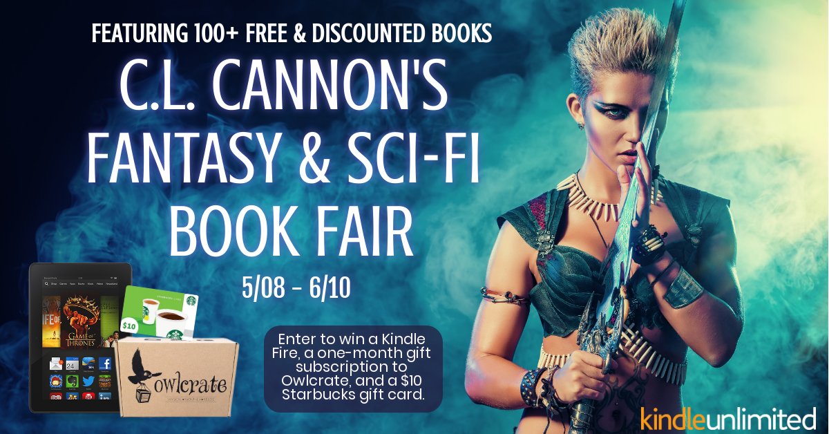 CLCannonAuthor's tweet photo. Our latest Book Fair is now LIVE! 100+ #free, discounted, &amp; free w/ #KindleUnlimited Fantasy &amp; Sci-fi books.
🚀View the fair here: https://t.co/6K5S5WNrdt ⚔️
Plus, enter for your chance to #win a #KindleFire, a 1-month gift subscription to #Owlcrate, &amp; a $10 #Starbucks gift card! https://t.co/aqQFxuuZ2K