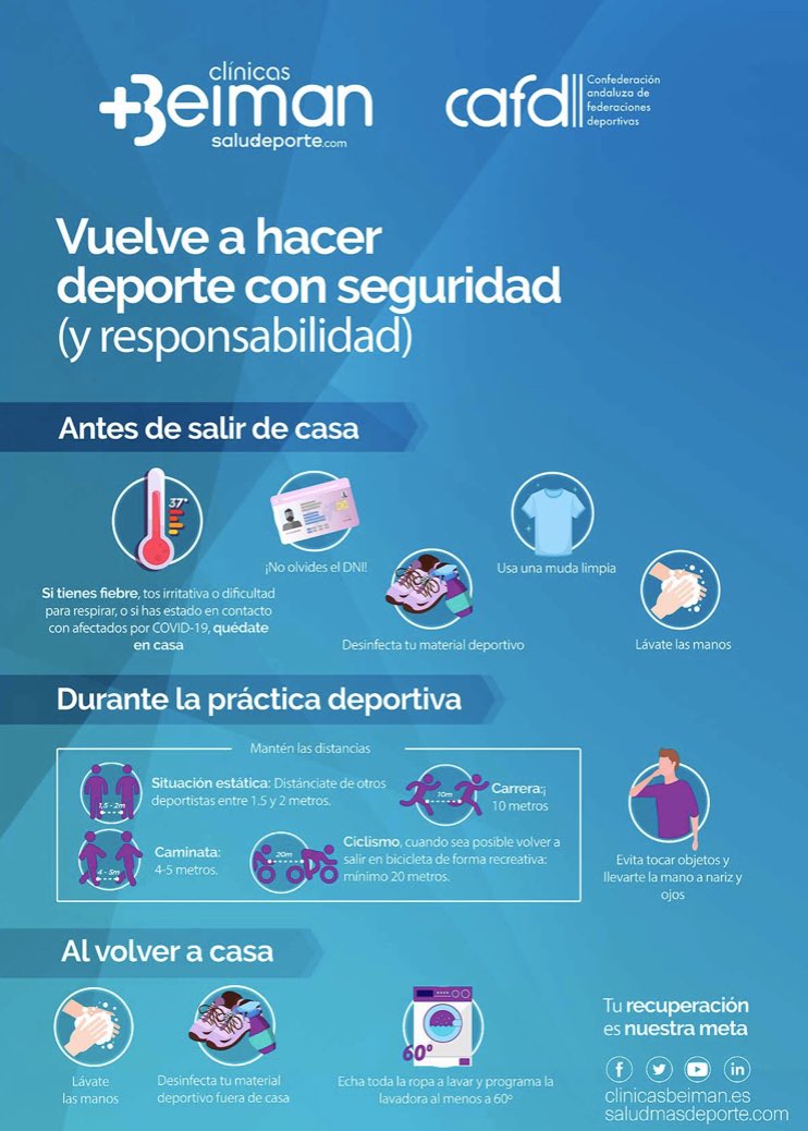 Vuelve hacer deporte con seguridad y responsabilidad. 🏃🏽‍♀️🏃‍♂️saludmasdeporte.com/deporte-correr…