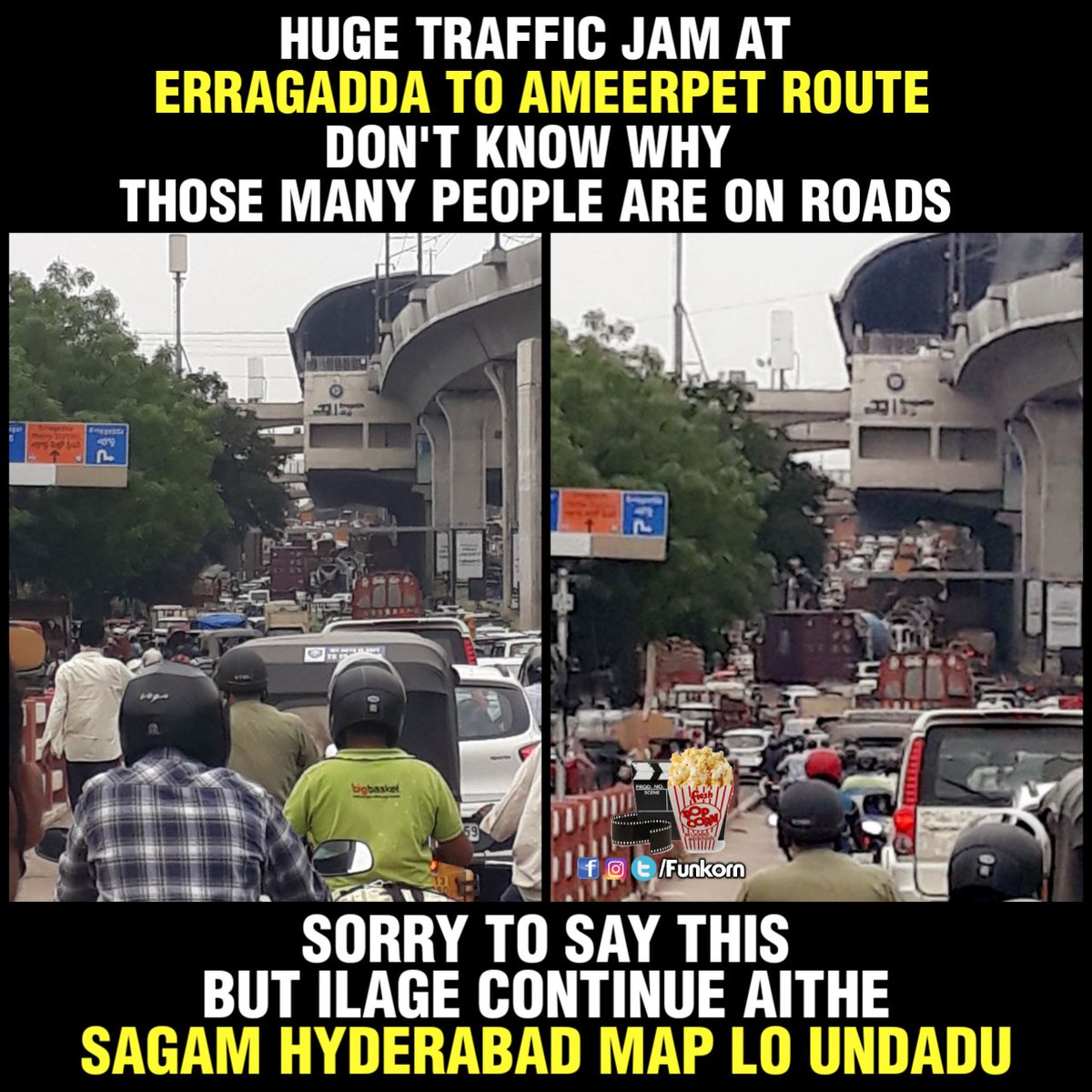 FunKornOfficial's tweet photo. Sir @KTRTRS @KTRoffice 
What's This
Why People are On Roads In Lockdown
#Hyderabad #hyderabadlockdown https://t.co/4LC2qrgDNo