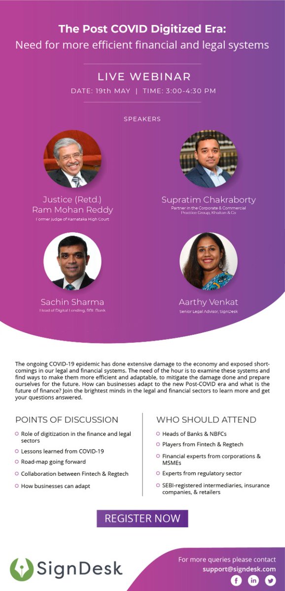 aarthyvenkat's tweet photo. The ongoing epidemic has led to change in the manner of functioning of the Fintech Industry.

We bring to you Webinar on "The Post COVID Digitized Era: Need for more efficient financial and legal system".

Register here:
https://t.co/giPvDQD6An https://t.co/ZVMV9w7XPy