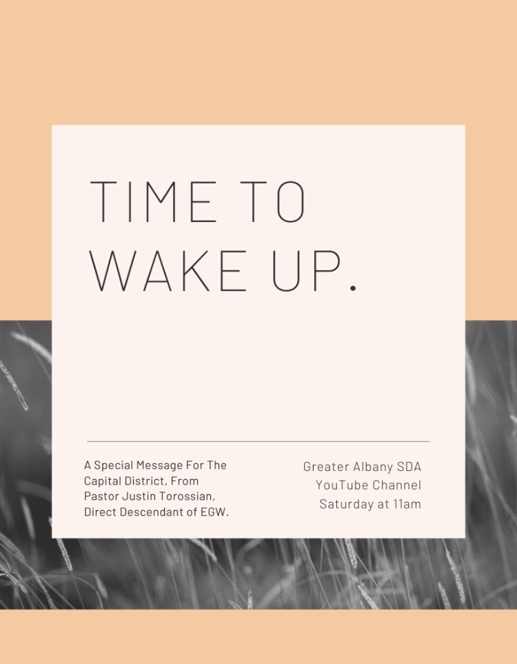 capregsda's tweet photo. Greater Albany SDA Church invites you to WAKE UP this Saturday at 11am find them on YouTube https://t.co/DgpT1s2vZn