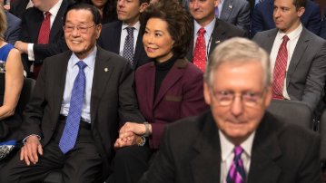 8/"Chao was Labor Secretary for the entirety of George W. Bush’s tenure. She is a distinguished fellow at the conservative Heritage Foundation think tank. Her father, who fled China for Taiwan after the Communist Revolution, founded NY-based Foremost Group, a shipping company."