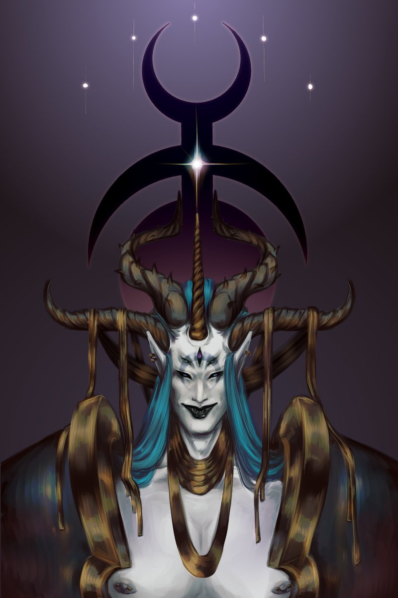 amriagael's tweet photo. Slaaneshi Daemon commission 🖤😈💜 https://t.co/4Tn2zLFIy6