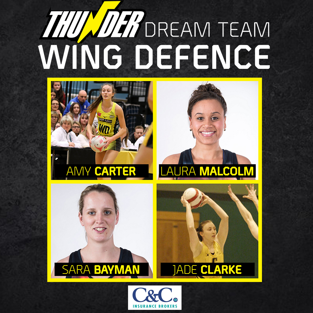 We bring you the battle of the #thunderdreamteam wing defence. Will you choose:

Amy Carter: <a href="/amyjcarter6/">Amy Carter</a>
Laura Malcolm:<a href="/ljmalcolm1/">Laura Malcolm</a>
Sara Bayman: <a href="/runlikeforrest/">Sara Francis-Bayman</a> 
Jade Clarke: <a href="/jadeyclarke/">jade clarke MBE</a> 

To vote, visit manchesterthunder.co.uk/thunder-dream-…. Sponsored by <a href="/ccibuk/">C&C Insurance Brokers</a>

#thunderfamily #dreamteam