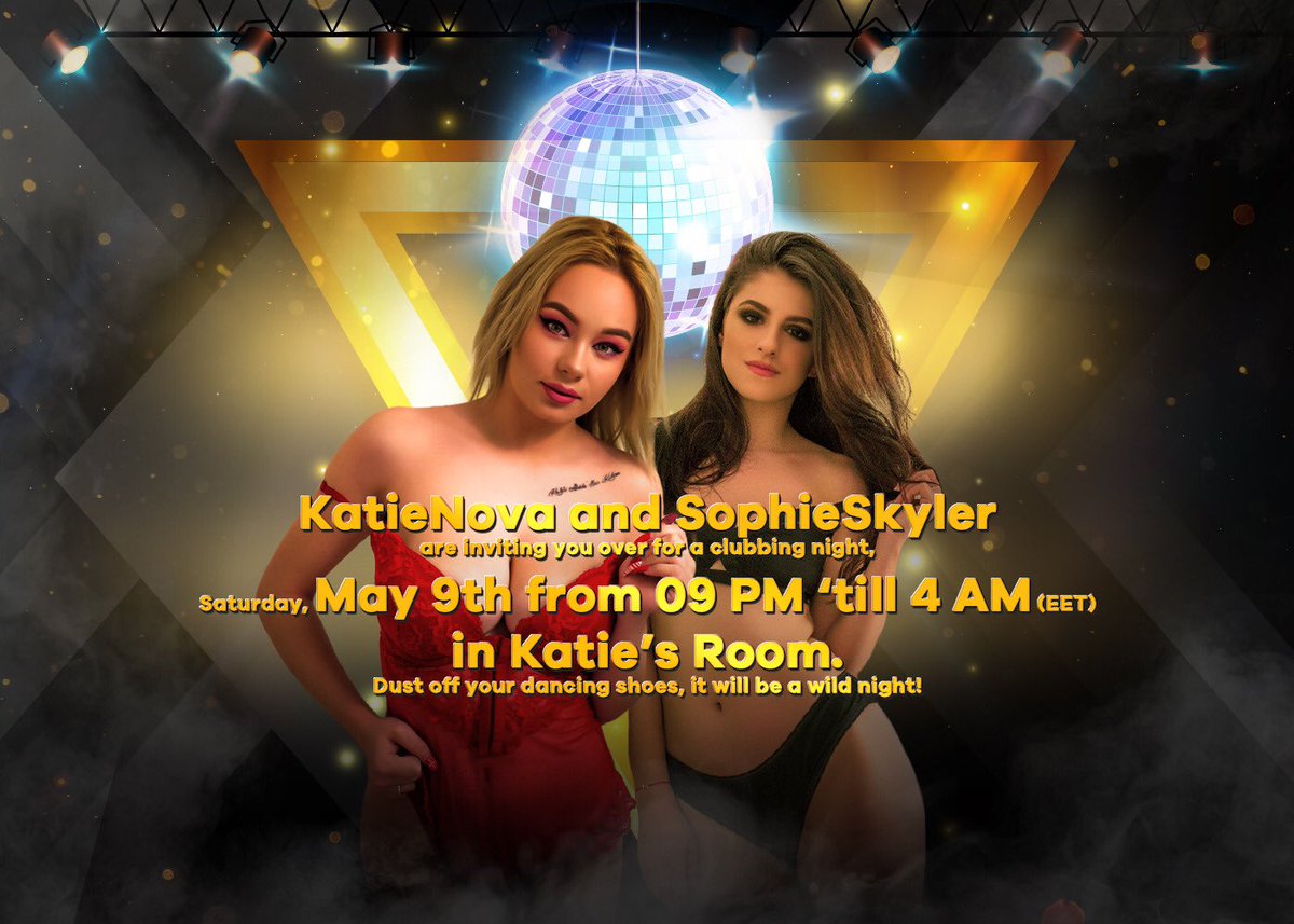 Modelspace5's tweet photo. @KatieNova6 @SophieSkyler2 @Hawker881_Promo @StripchatPromo  Clubbing night in @KatieNova6 ‘ s room! Champagne, shots and naked party😋!  Watch them here! https://t.co/VZdTBAPGSW https://t.co/mSI8W5LEML