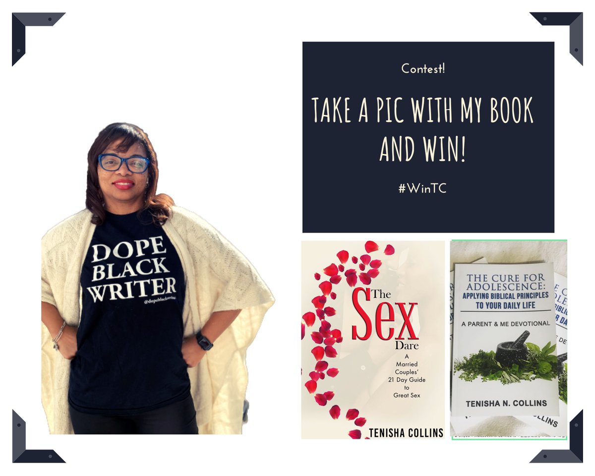 TenishaCollins4's tweet photo. I’m super excited to give TWO copies of my NEWEST release to two #blessed winners on 10/19/2020!
All you have to do is take a pic with a copy of one of my books and:
1) post it on your social media page(s)
2) tag me
3) use #WinTC
#winning #winnerswin #writingcommunity https://t.co/ByL5vmrgNJ