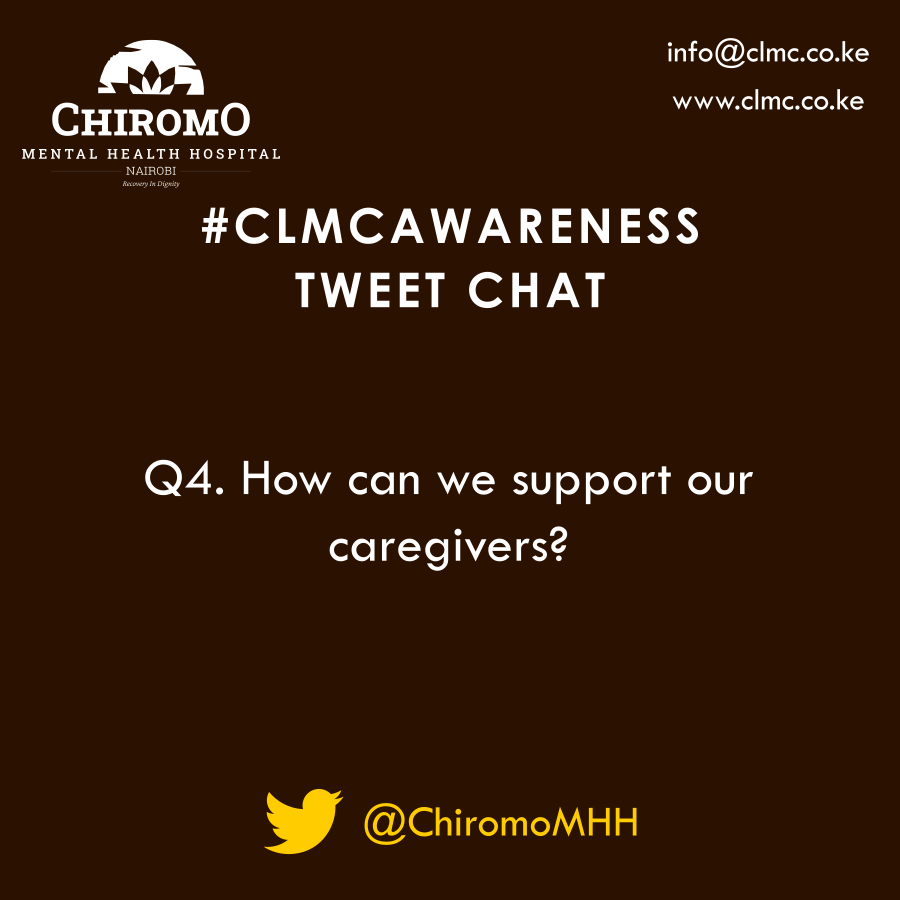 ChiromoHospGrp's tweet photo. #CLMCAwareness Q4. How can we support our caregivers?

#MyMentalHealthFirst https://t.co/FcLVXc7dyA
