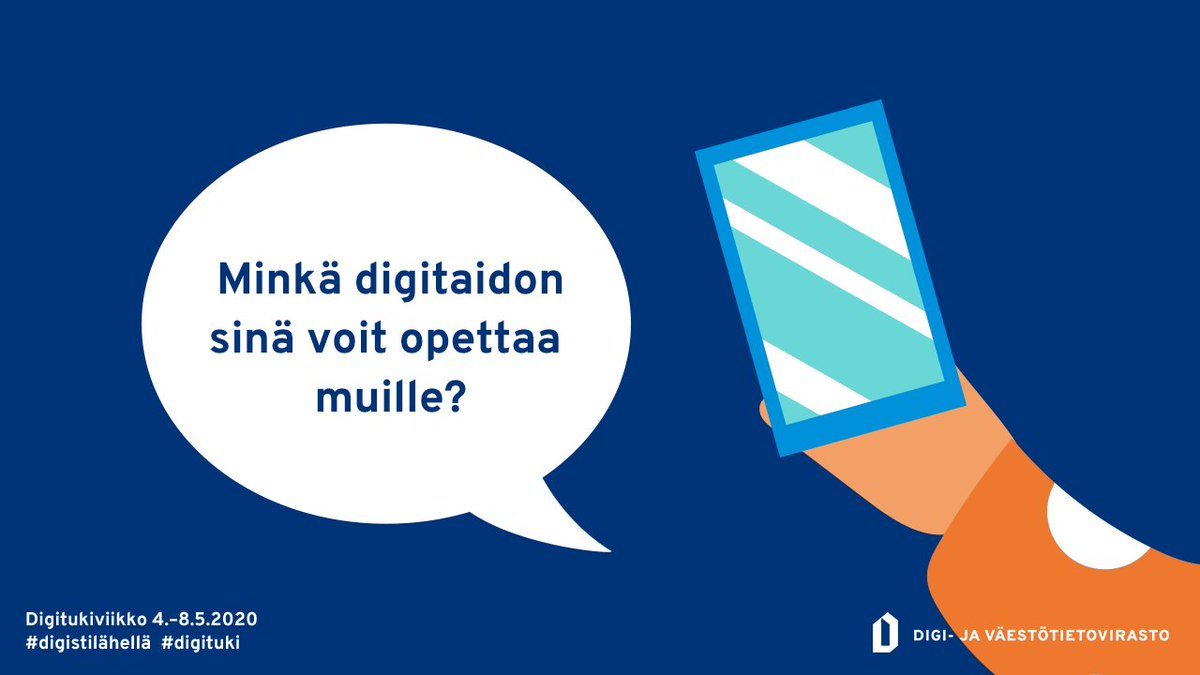 Vielä ehdit mukaan Digitukiviikkoon! Minkä digitaidon sinä voisit muille opettaa? Digitukiviikko on tarjonnut tietoa digituesta ja vinkkejä digitaalisten palveluiden käyttöön. Vinkit löytyvät kootusti tapahtuman FB-sivulta: facebook.com/events/6462089…
#digituki #digistilähellä
