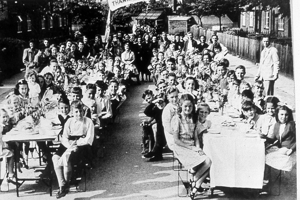 yourcolchester's tweet photo. Hi, Megan here checking CBC social media on #VEDay75! 

Local historian and author, Andrew Philips has supplied us with some photos of celebrations from back in 1945. Is your street here?

Photos of Irvine Road, Causton Road, Wickham Road, and Forsight/Speedwell Roads https://t.co/P8VOEDD8M4