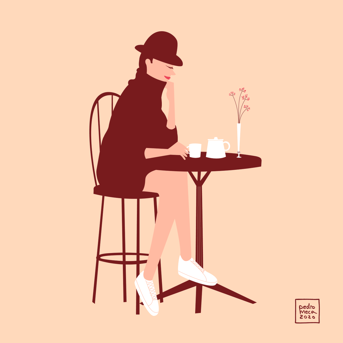 pedro_meca's tweet photo. Cafetería series
#cafeteria #cafe #girl #thinking #relax #hygge #illustration #vectorart #pedromeca https://t.co/DWQkFO3fP2