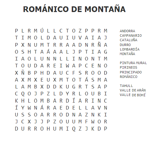 CulturViajes's tweet photo. Como cada viernes, damos la bienvenida al fin de semana con una #SopaDeLetras📝viajera. Hoy se la dedicamos al #Románico de montaña ⛪️🏔️(https://t.co/yel7lboXgU) 🔎Busca las 13 palabras de la lista y otras 2 'ocultas' que descubrirás con las pistas del siguiente tuit 👇 https://t.co/uZWMEHo29a