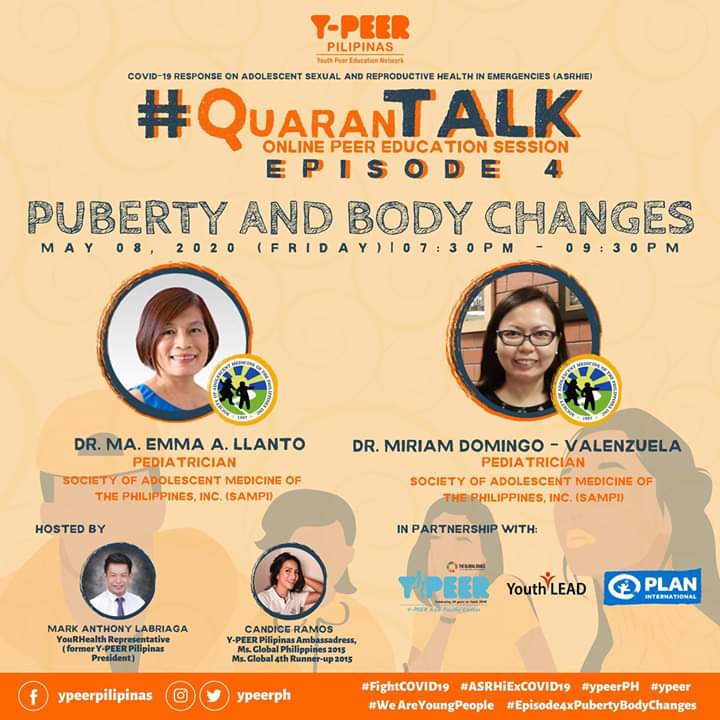 ypeerph's tweet photo. 1/4 #GetReadyonFriday mga Kapatid dahil mamaya sa ating #QuaranTALK Episode 4 ay makakasama natin ang ating mga experts on Adolescent Health Medicine na si Dok Emma Llanto at Dok Miriam Domingo-Valenzuela from Society of Adolescent Medicine in the Philippines, Inc. (SAMPI). https://t.co/gaVyShvaVG