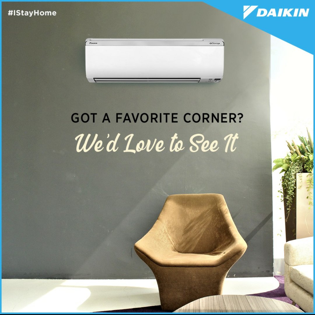 DaikinIndia's tweet image. Most of us have a favorite corner of the house, and especially when we've been home for this long. So share a picture of your favorite spot, and tell us what do you love doing there. #InnovatingGoodness #IStayHome #IndiaFightsCovid19 #QuarantineLife #StaySafe