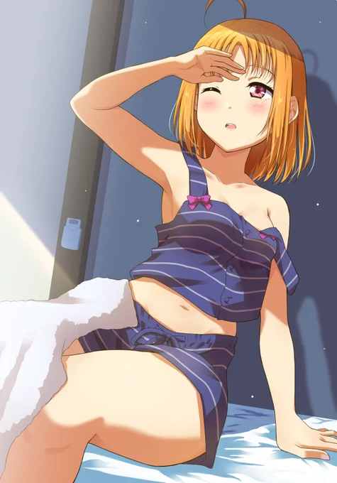 美渡「千歌ーいつまで寝てるんだよ。もう昼だぞ」

千歌「ゔっ、日差しが眩しい…」 