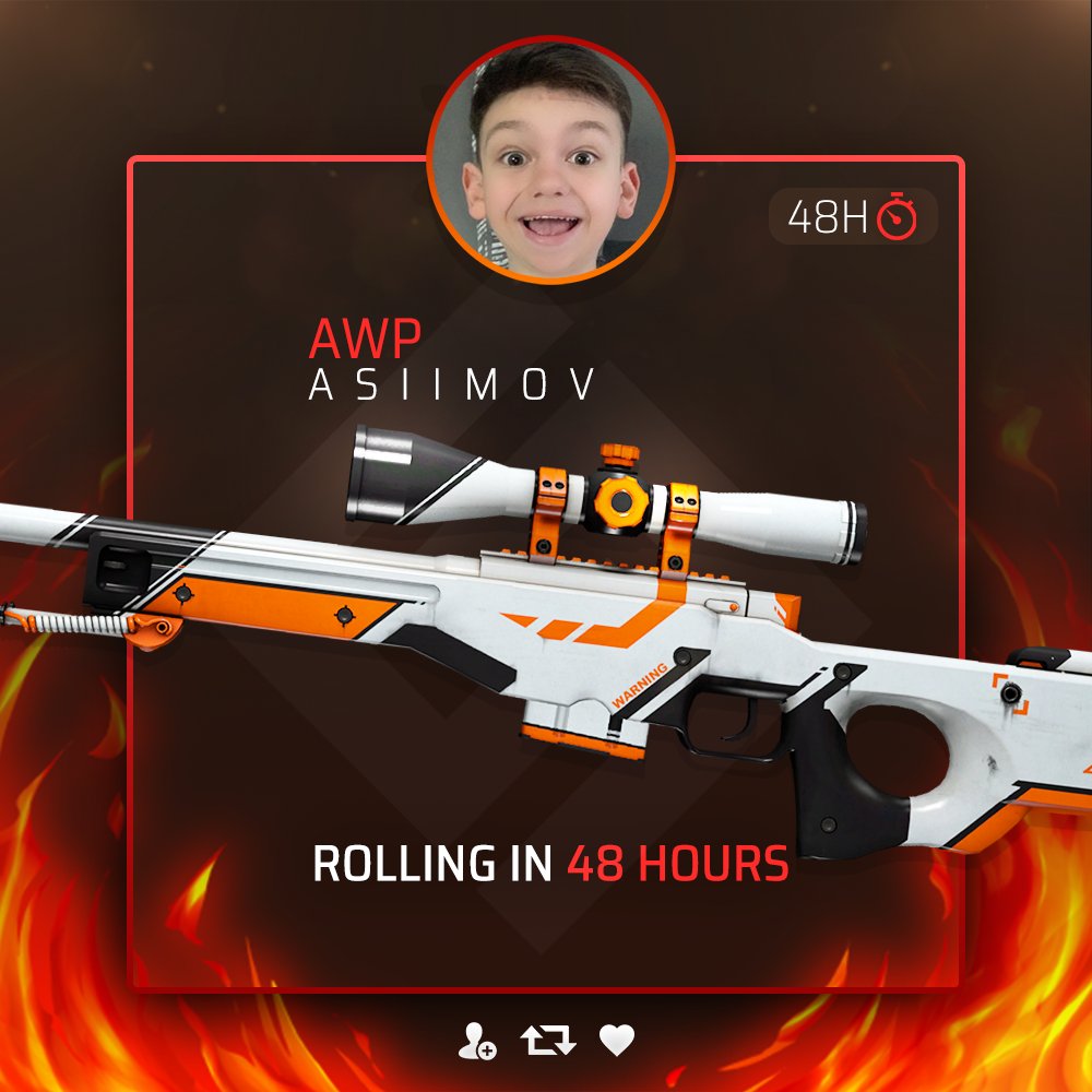 yungshapez's tweet photo. 🎁 $45 AWP | ASIIMOV GIVEAWAY

Enter now:
- Retweet
- Follow me &amp; @freeskinscom 
- Tag a friend

⏰ 48 HOURS - GOOD LUCK! https://t.co/f7ttuws2pj