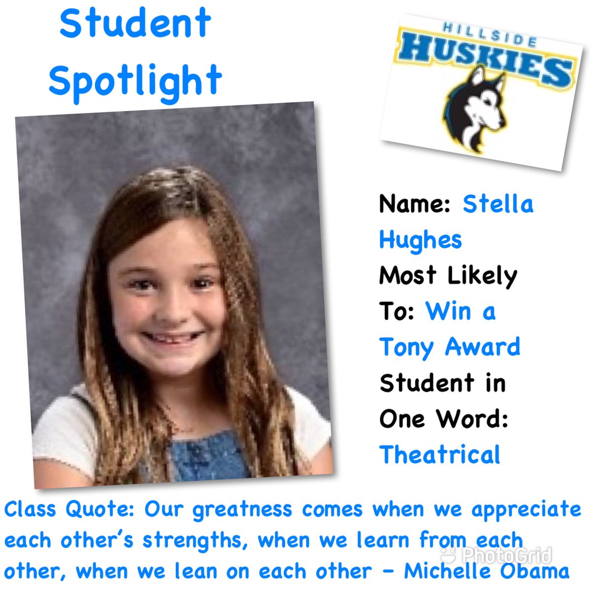 pta_hillside's tweet photo. Ms. Martin’s class is up for day 3 of spotlighting our 5th graders! @HillsideES @HESmath3_5 @kellygmoynihan @VonLWoods @HardrayDumas https://t.co/yZGGrxoqZA