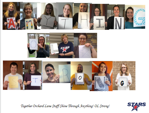 OrchardLaneSDNB's tweet photo. Together OL staff shine through anything! #OLstrong  #OLstars @SDNBSchools https://t.co/lAfEYvyM0R