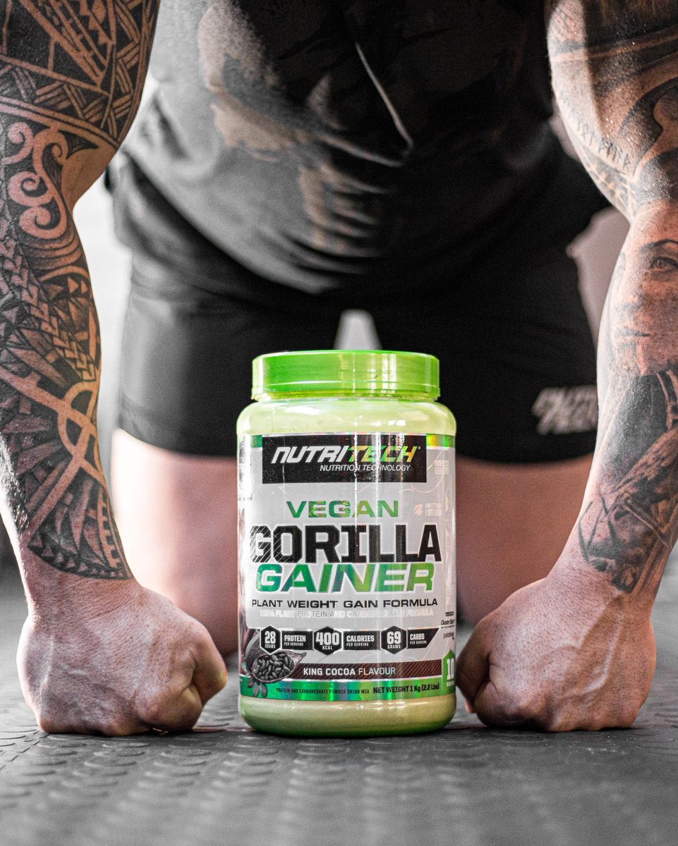 NUTRITECHFIT's tweet photo. Plant power! 🐲 A naturally sweetened and flavored dairy free, plant based, vegan friendly gainer with 400 calories designed to help you pack on size or simply to replace a meal while you’re on the go.
#IAMNUTRITECHFIT #GOUNBROKEN #POSTWORKOUT #GORILLAGAINER #MASSGAINER https://t.co/rQijkzCOSe