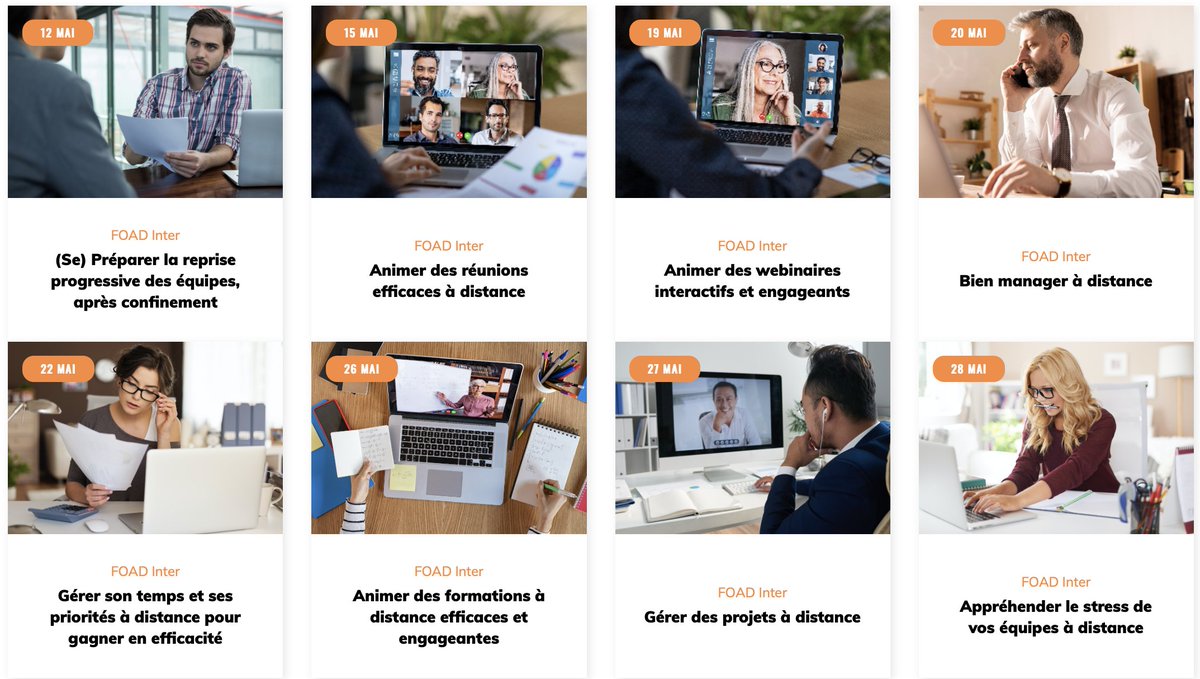 Nowbe_'s tweet photo. Nous avons le plaisir de vous communiquer notre agenda de formations à distance pour ce moi de mai ! 🥳Au programme, 8 formations pour un management et un travail à distance efficaces et innovants💪#travailadistance
Vous pouvez découvrir notre offre ici : https://t.co/bT86fK3y7p https://t.co/44jtvejQvk