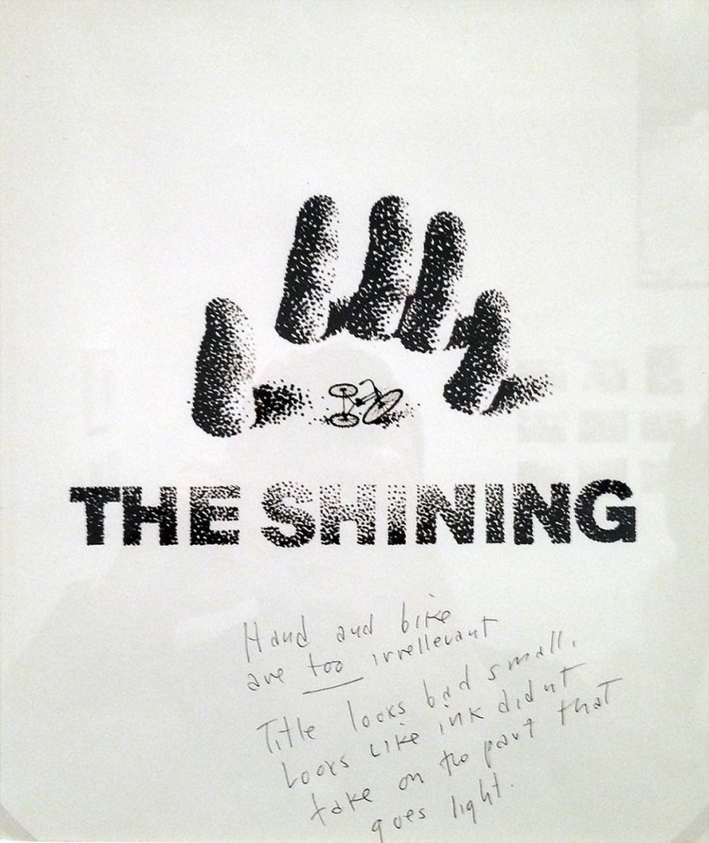 sjmay92's tweet photo. Saul Bass's rejected posters for The Shining (1980) with Stanley Kubrick's annotated feedback https://t.co/LkIwfQffeQ