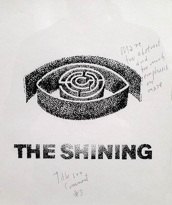 sjmay92's tweet photo. Saul Bass's rejected posters for The Shining (1980) with Stanley Kubrick's annotated feedback https://t.co/LkIwfQffeQ