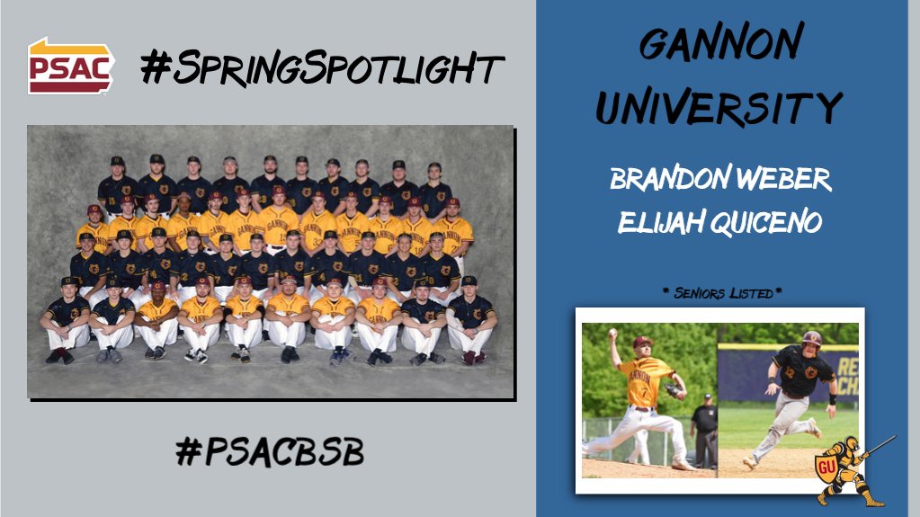 PSACsports's tweet photo. This #SpringSpotlight goes to the @GUKnights Baseball Team! The defending western division champions were led by two seniors in Brandon Weber and Elijah Quiceno. The Golden Knights earned three victories before the season came to an end.

#PSACProud https://t.co/oF661r9aVP