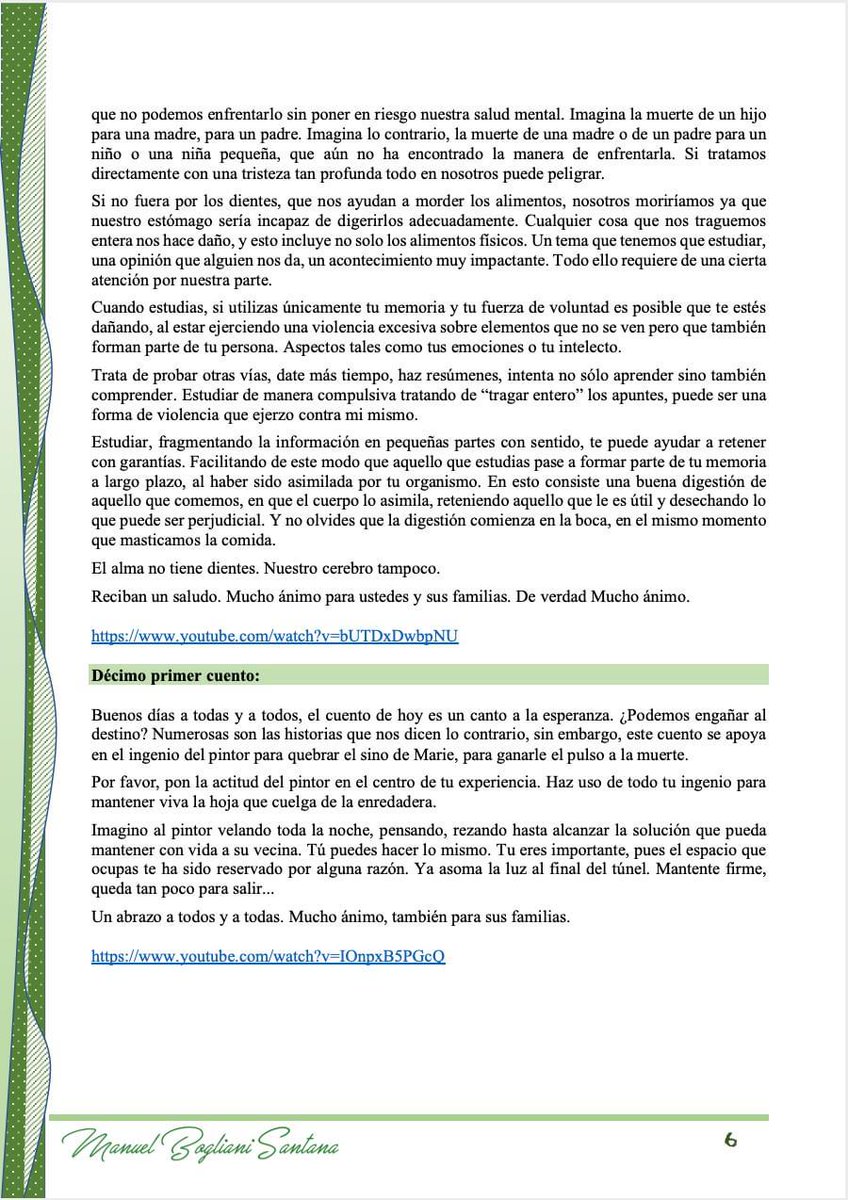 IESAnaLuisa's tweet photo. ✅ Queremos hacerles partícipes de otra preciosa iniciativa realizada con el alumnado de FOL por parte del compañero Manuel Bogliani durante el confinamiento.

Todos los días comenzaba la clase con un cuento y una bonita reflexión con la intención de motivar y educar en valores. https://t.co/AJbFMzIQ5T