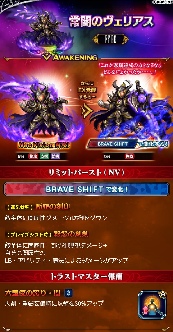 Ffbe公式 على تويتر Nv覚醒解放ユニット紹介 新規にnv覚醒解放するユニットのアビリティを 一部ご紹介いたします Https T Co Z2bijprtur Ffbe