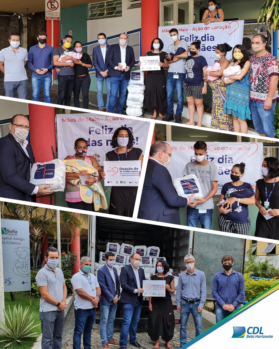 CDLBH's tweet image. Ação no Coração! A CDL/BH, por meio do Presidente Marcelo de Souza e Silva, iniciou nesta última quinta feira  a doação de 16 toneladas de alimentos p/ o Hospital Sofia Feldman. Durante o mês de maio, mil cestas básicas serão entregues às mães q realizarem seus partos no hospital