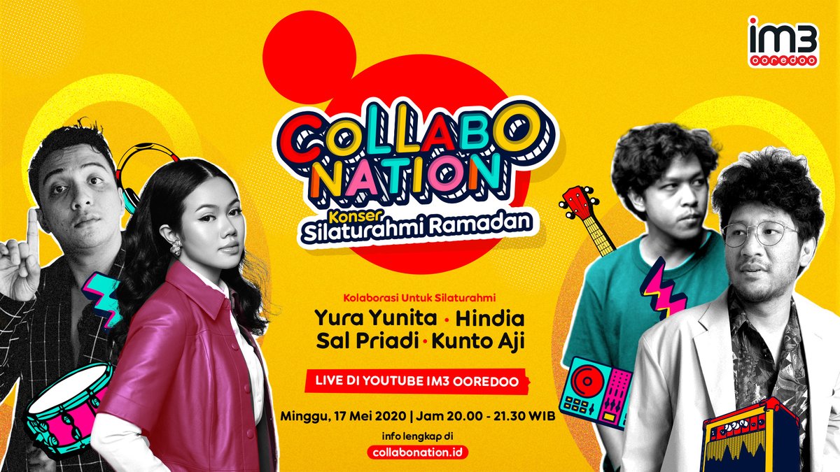 indosatim3's tweet photo. Pengumuman 📢

IM3 Ooredoo #Collabonation presents: Konser Silaturahmi Ramadan bersama @KuntoAjiW, @yurayunita, @salpriadi_ , dan @wordfangs!
 
⏰ Minggu, 17 Mei 2020, 20:00 - 21:30 WIB
📍 LIVE YouTube IM3 Ooredoo
 
Subscribe &amp; nyalakan notifikasinya! Klik https://t.co/aN6zMRprdE https://t.co/r29nAIYxnV