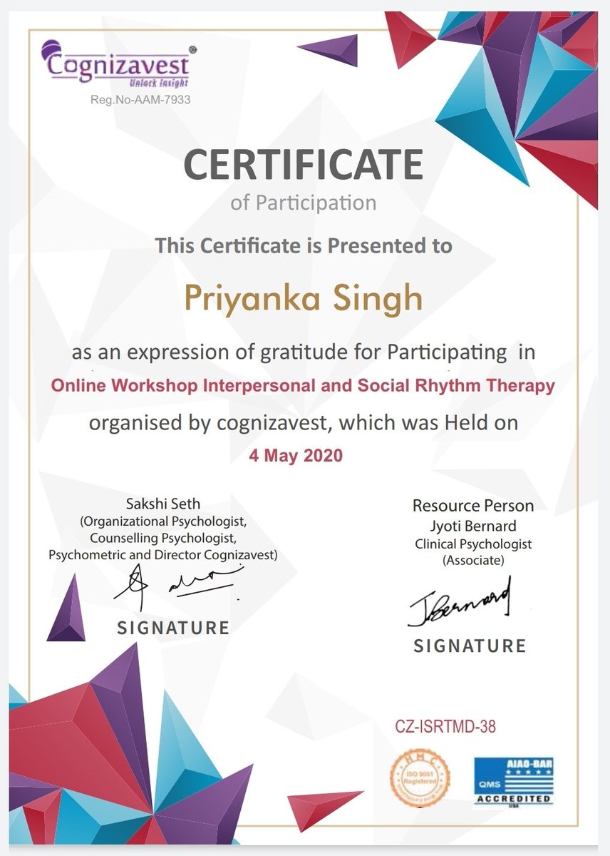 Priyank41129393's tweet photo. #Lockdown #InformativeOnlineWorkshops
#UnderstandingansManagingIntellectualDisability #MotivationEnhancementTherapyAlcoholUseDisorder
#InterpersonalandSocialRythmTherapy
#BasicsofQualitativeResearch
#CognizavestandResourcePersons
 #Growth #encouragement #thankfulnes #achievements https://t.co/mTZ0IVdVsi