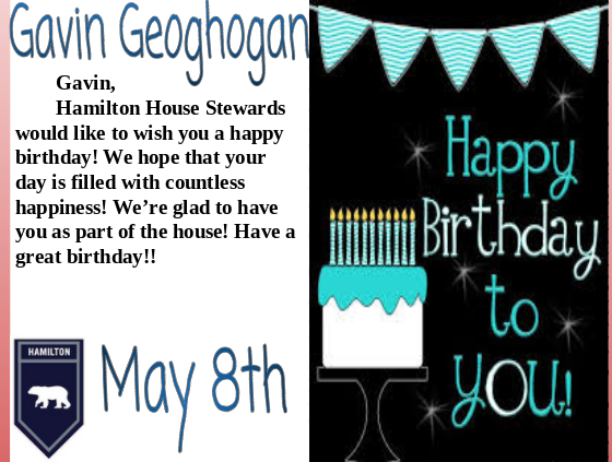 TNHSBears's tweet photo. Happy Birthday to Gavin! #HappyBirthday #GoBears https://t.co/OvNBVLn1Th