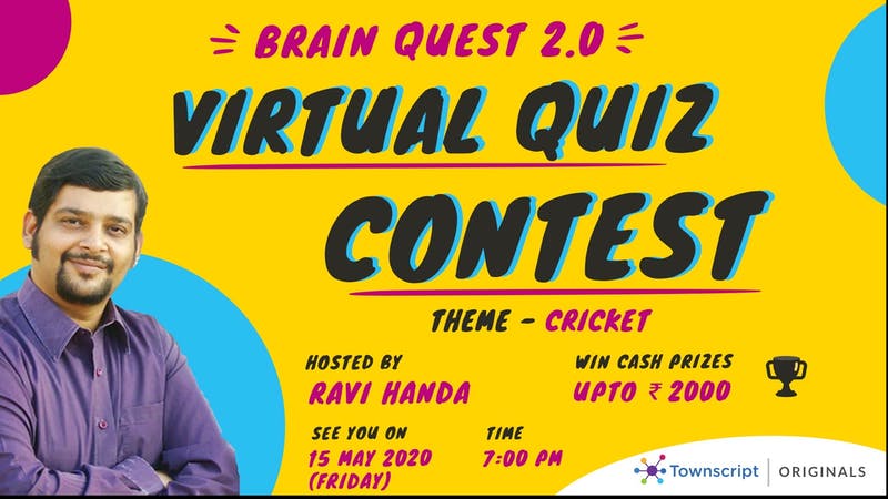 townscript's tweet photo. Hazrat!! Hazrat!! Hazrat!!

After the success of our first quiz with the quiz master @ravihanda. We are back with Brain Quest 2.0.
 
Event Date : 15th May, 7PM (Friday)
Cash Prize : 2K Rupees
Theme : Cricket

Register Now : https://t.co/FyHwgwaWOg https://t.co/aPSDD71rlb