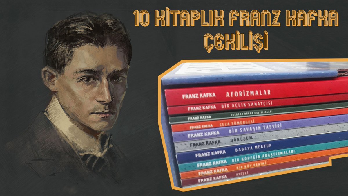 Çekiliş var! 🥳
2 takipçimize 10 kitaptan oluşan Franz Kafka setini hediye ediyoruz. 

✔️ Bizi takip et
✔️ Bu gönderiyi Beğen ve RT yap
✔️ 2 arkadaşını gönderiye etiketle.

Kazananlar 20 Mayıs'da duyurulacaktır. Herkese bol şans.
#kitap #hediye #çekiliş #kafka