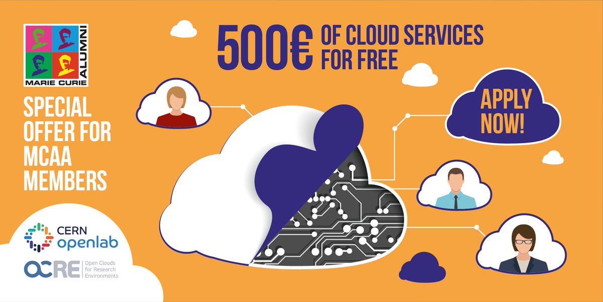 Mariecurie_alum's tweet photo. Are you a researcher and #MCAA member? If yes, you have the exclusive opportunity to get a ~500€ worth of cloud services for your research, for free. Read more about the exclusive offer and apply here  👉 https://t.co/FxkFUsncKg 

@CERNopenlab @cern https://t.co/SdrkQOwgcZ