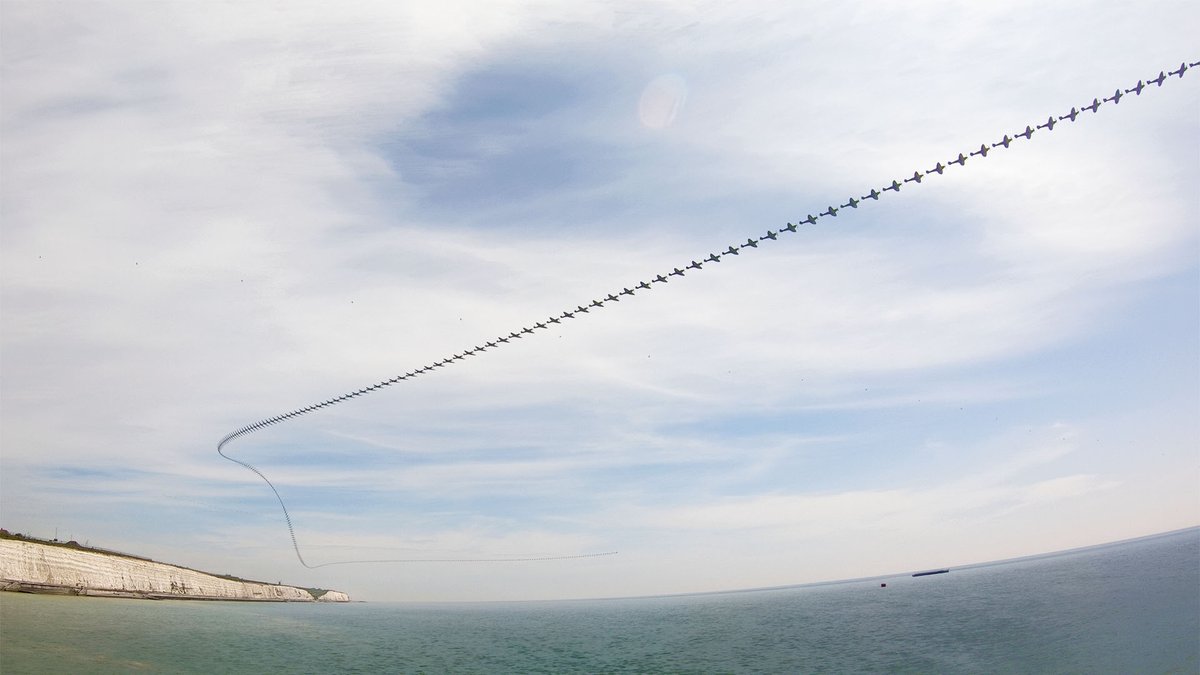 alexmayarts's tweet photo. An Algorithmic Photograph I just made of the #Spitfire #flypast over the sea as seen from the #Brighton Marina sea wall to mark the 75th anniversary of #VEday #EuropeDay the end of #WW2 in Europe. #veday75 #lestweget #ve75 #veday2020 #algorithmicphotography https://t.co/CQOwpSq9RW