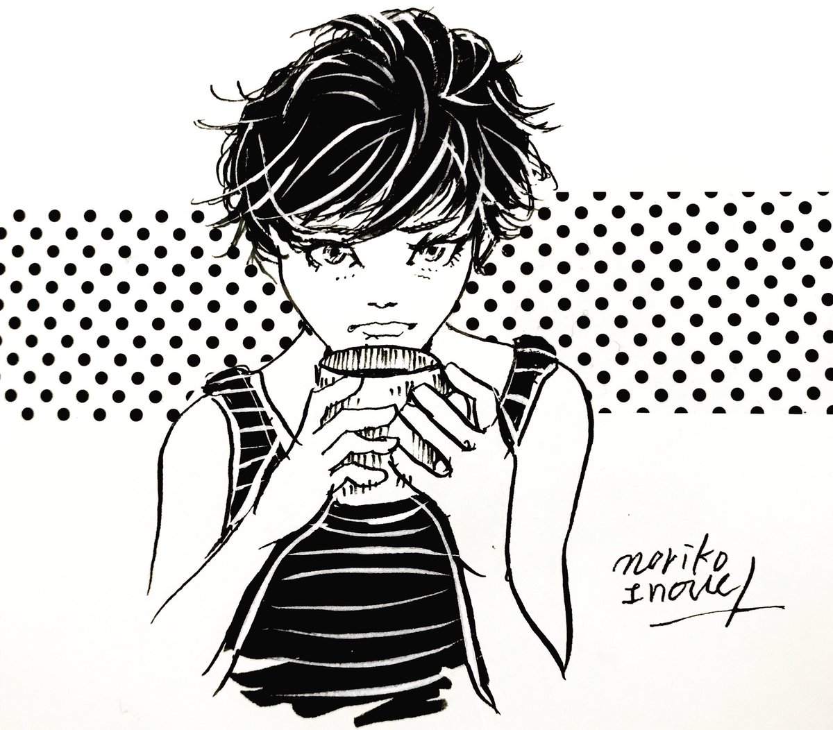 #イノウエノリコの絵

#イラスト #絵 #アナログ絵
#一日一絵 #絵師
#手描き  #イラストレーター
 #うちで過ごそう   
#お絵描き #お家時間 #おうち時間 
