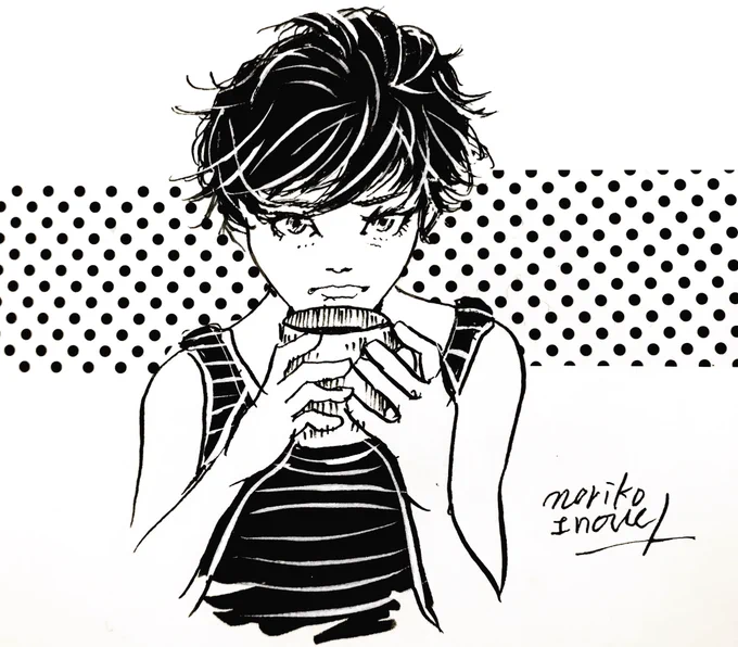 #イノウエノリコの絵

#イラスト #絵 #アナログ絵
#一日一絵 #絵師
#手描き  #イラストレーター
 #うちで過ごそう   
#お絵描き #お家時間 #おうち時間 