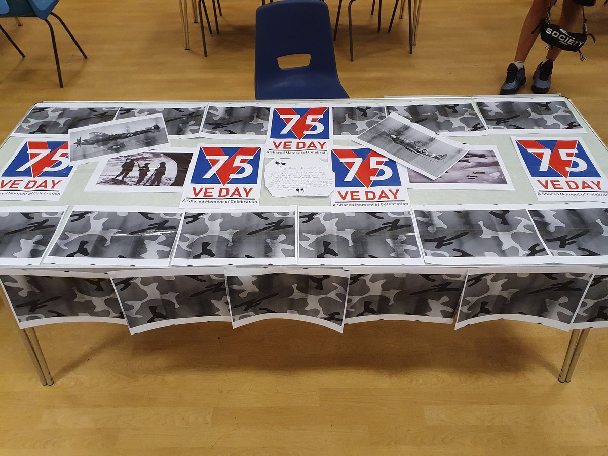 SeahavenAcademy's tweet photo. Fantastic work from our students and staff in school today, preparing for a VE day celebration party to finish the day #VEDay75 https://t.co/UsGjlFjiwi
