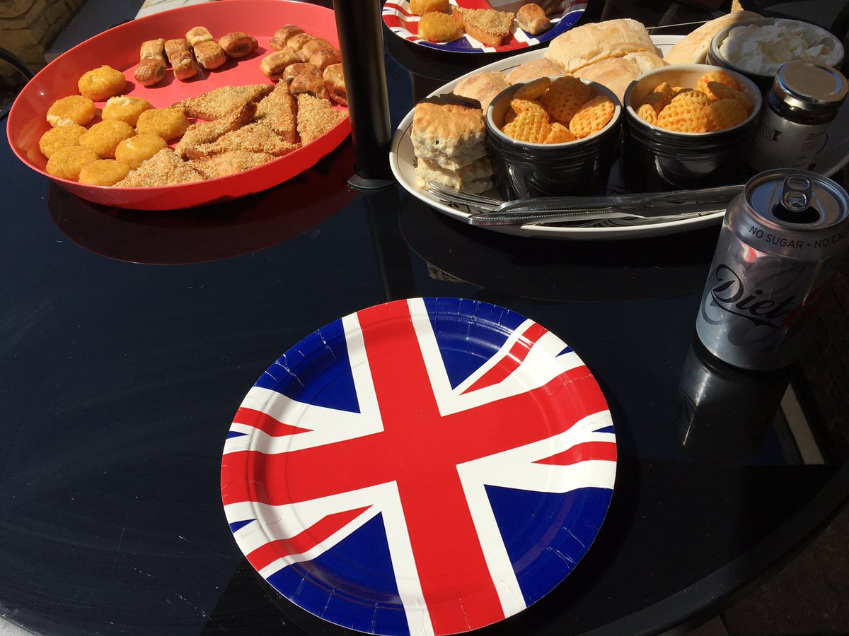 MrAndrewHistory's tweet photo. Mr Andrew had an afternoon tea for his #VEDay75 party. I don’t think they had prawn toast in 1945 though https://t.co/l6SY9zqmGs