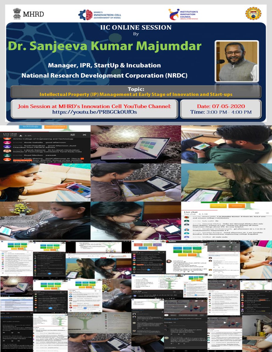 JIMS_GN's tweet photo. IIC session on the topic "Intellectual Property (IP) Management at Early Stage of Innovation &amp; start ups" organized by Institution's Innovation Council of MHRD's Innovation Cell 
#webinar #IICSession @intellectualproperty @mhrd_innovation @jemtecschooloflaw https://t.co/QYnIXywXH0